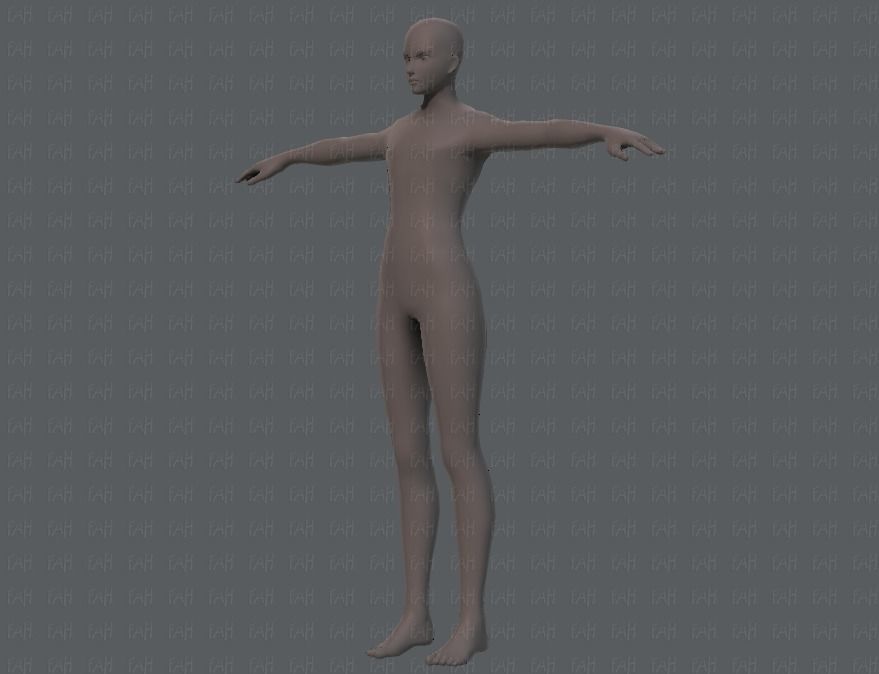 Base mesh man character V04 Low-poly 3D model_8