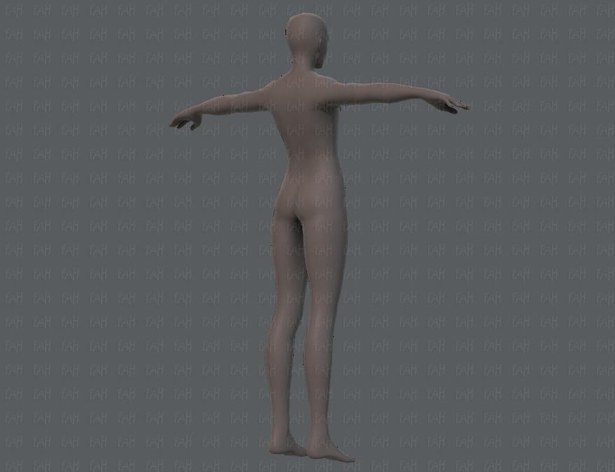 Base mesh man character V04 Low-poly 3D model_4