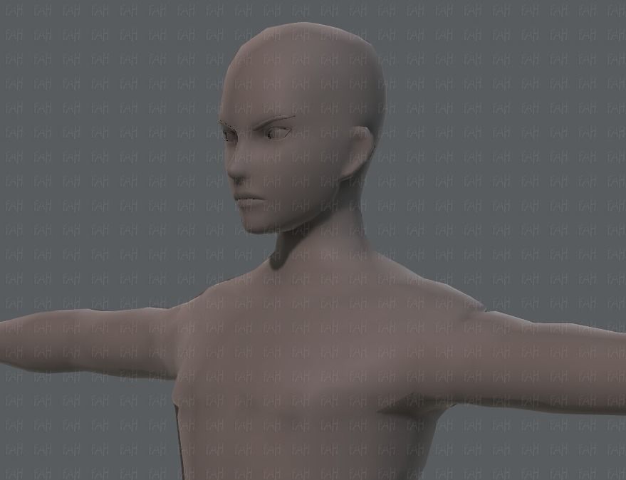 Base mesh man character V04 Low-poly 3D model_24