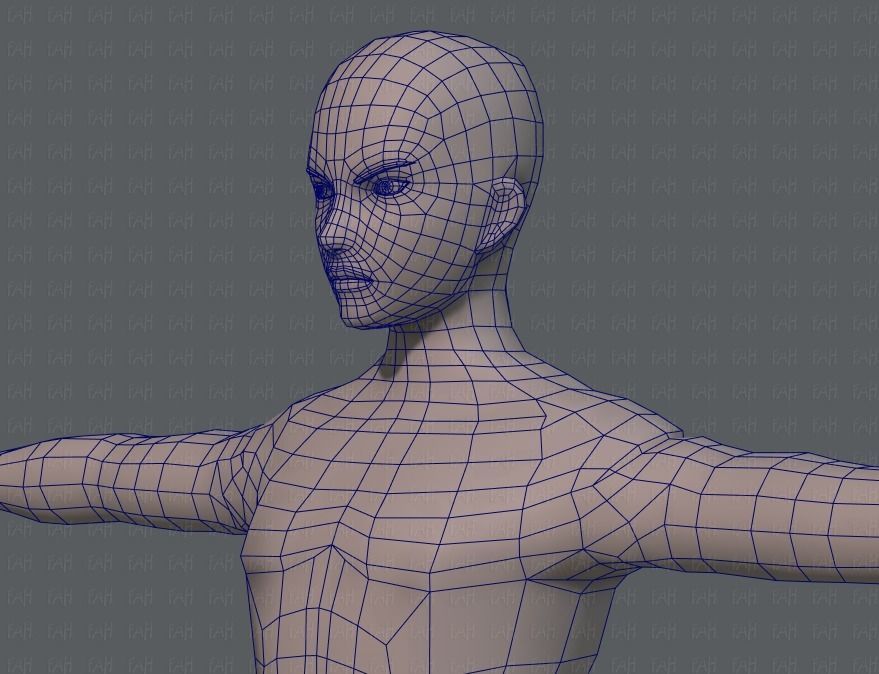 Base mesh man character V04 Low-poly 3D model_32