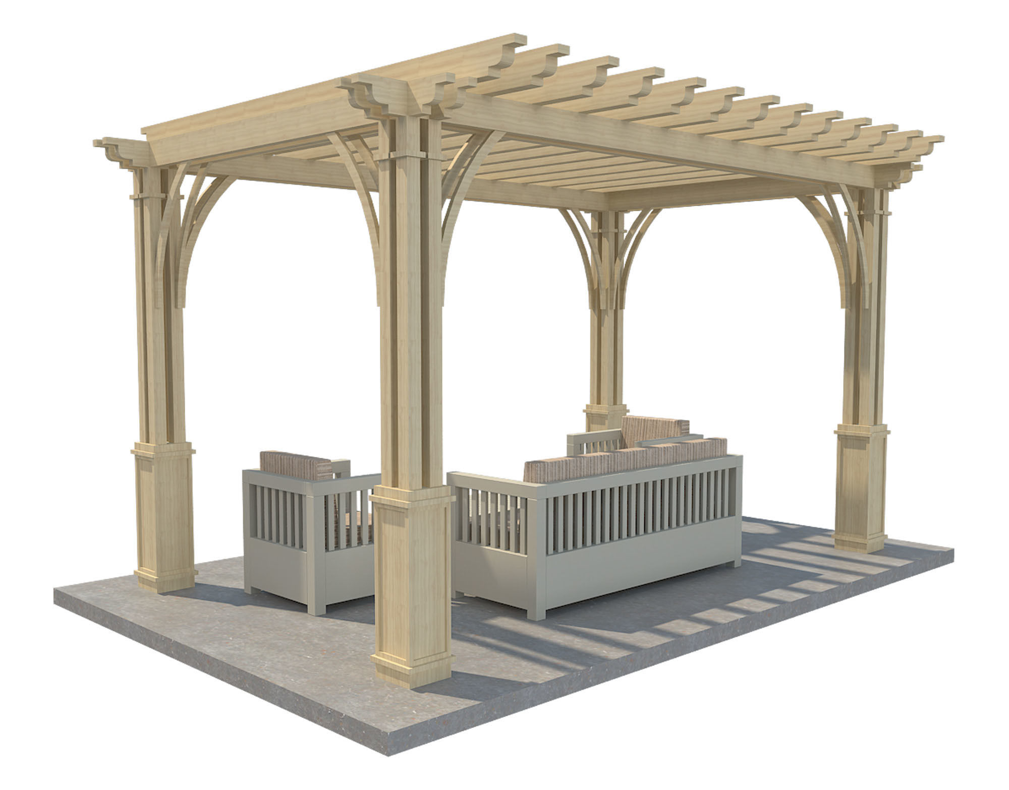 Pergola 12 Low-poly 3D model_1