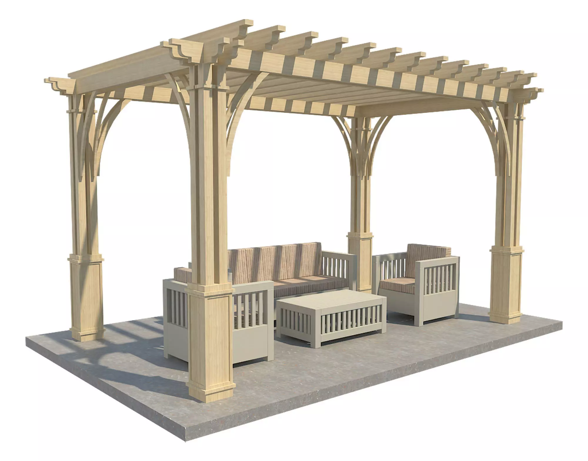 Pergola 12 Low-poly 3D model_0