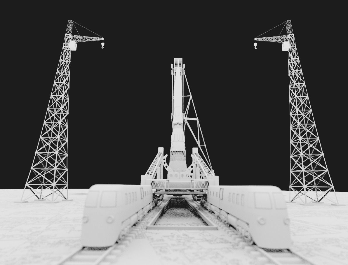 N-1 Rocket Launch Pad 3D model_7