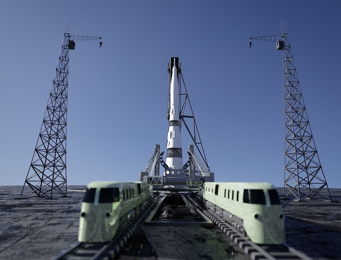 N-1 Rocket Launch Pad 3D model_2