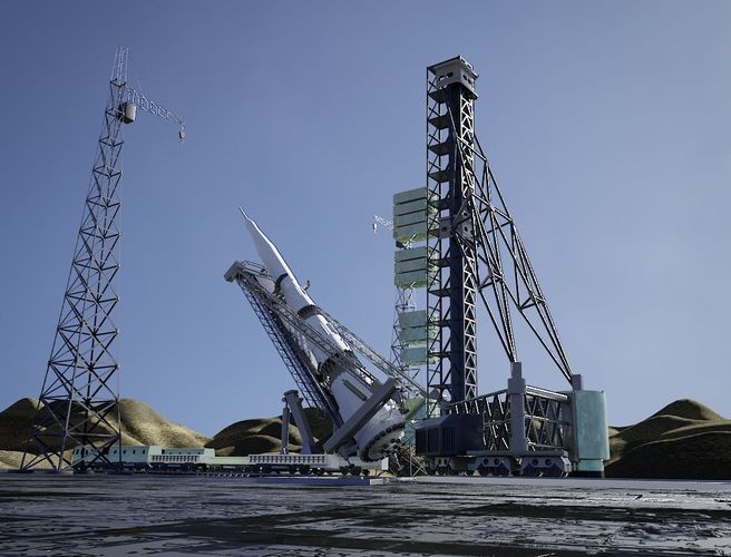 N-1 Rocket Launch Pad 3D model