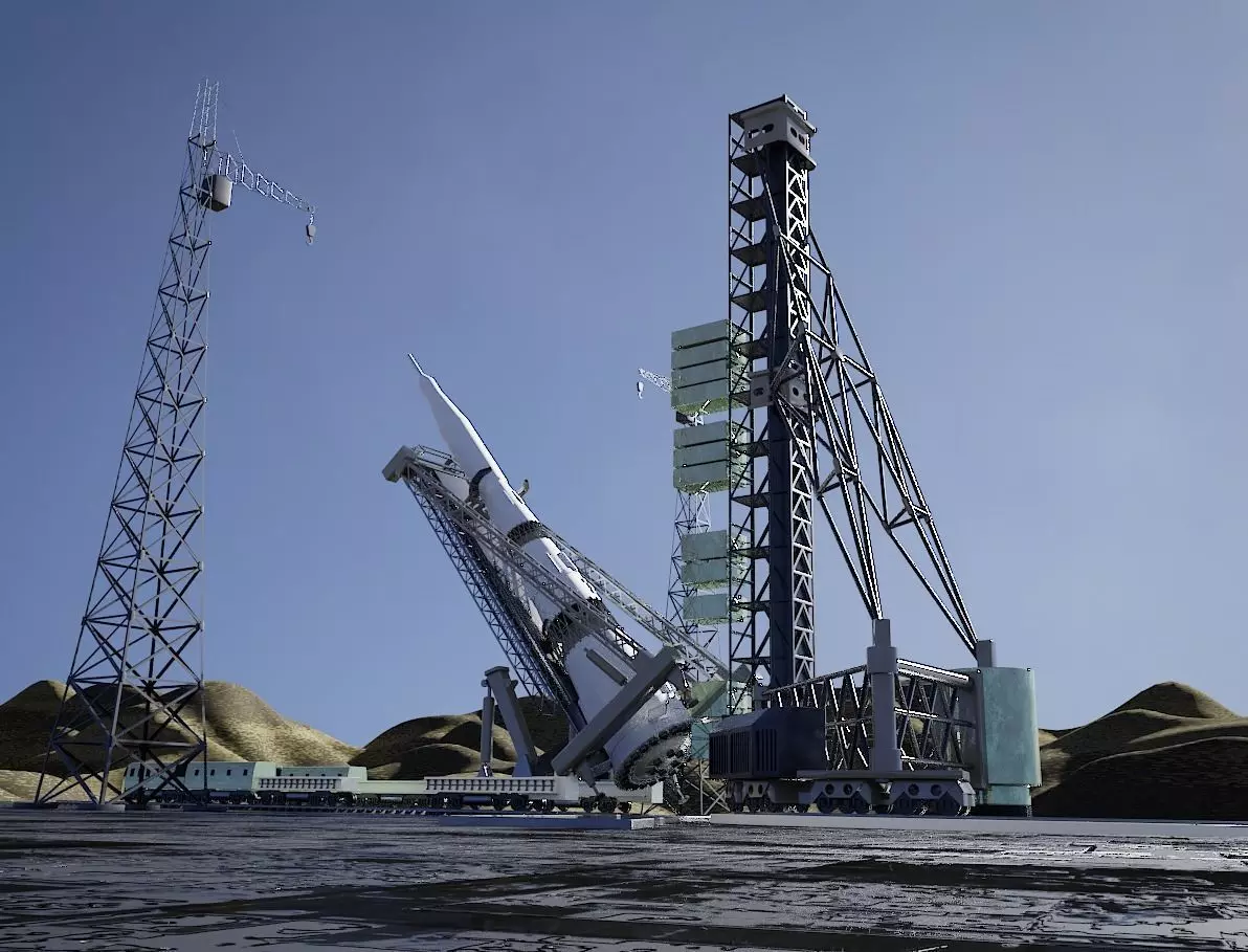 N-1 Rocket Launch Pad 3D model_0