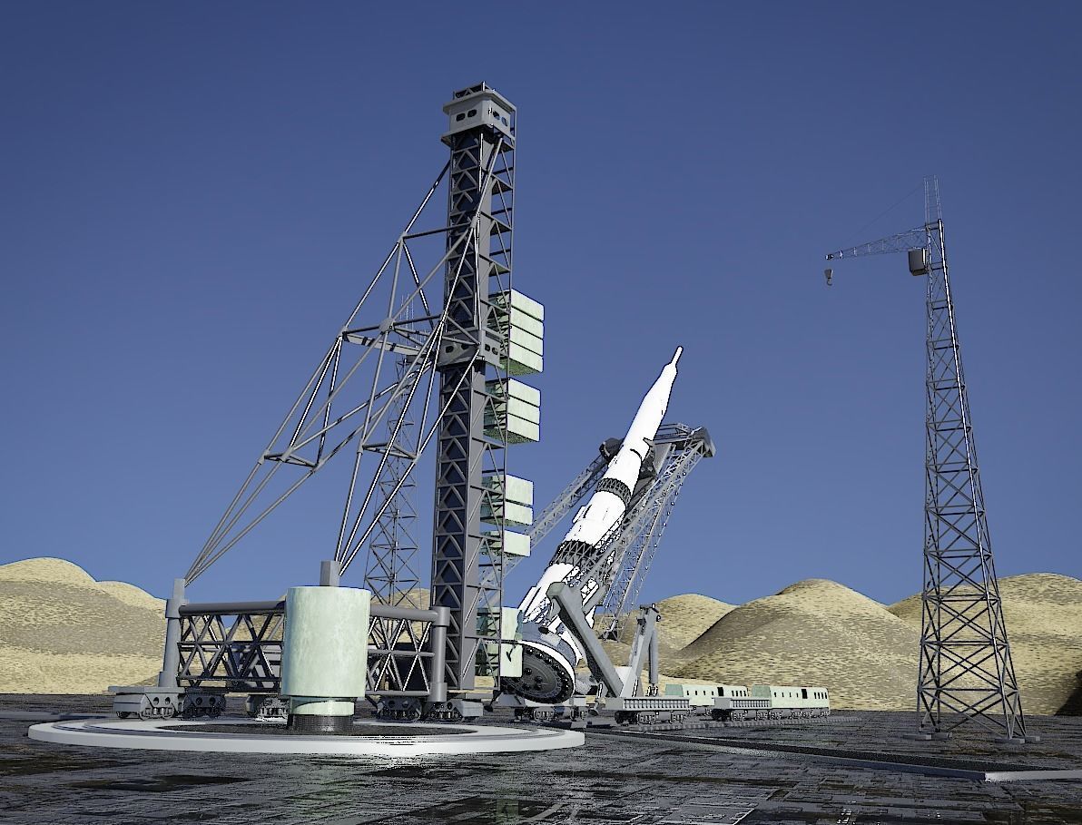 N-1 Rocket Launch Pad 3D model_3