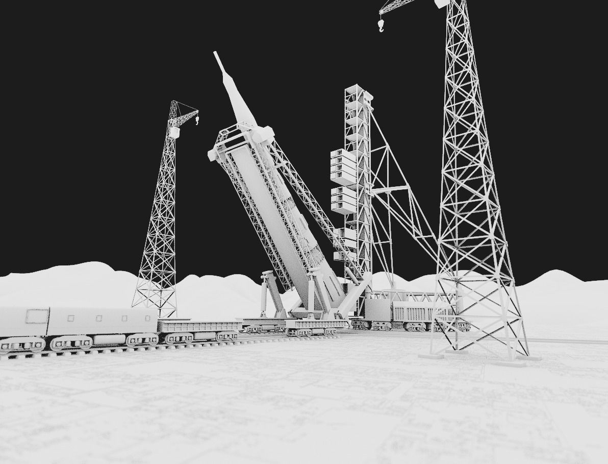 N-1 Rocket Launch Pad 3D model_8