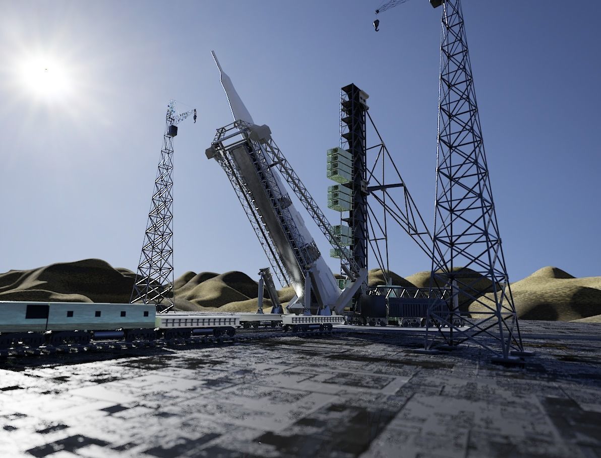 N-1 Rocket Launch Pad 3D model_1