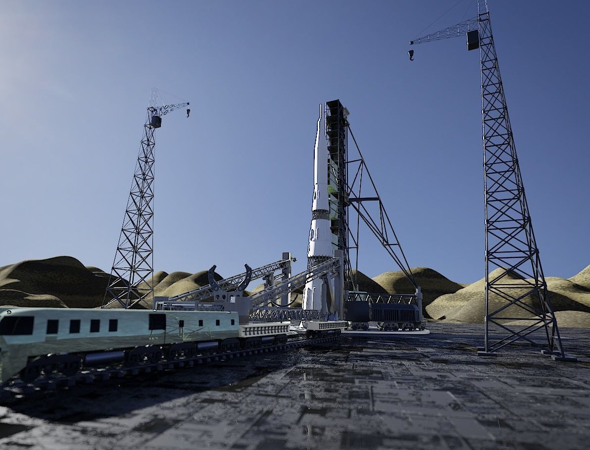 N-1 Rocket Launch Pad 3D model_6