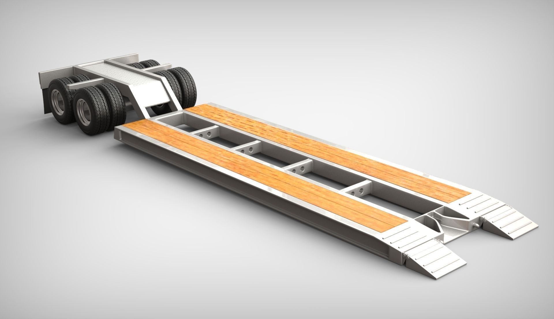 Lowboy Trailer 3D model_4