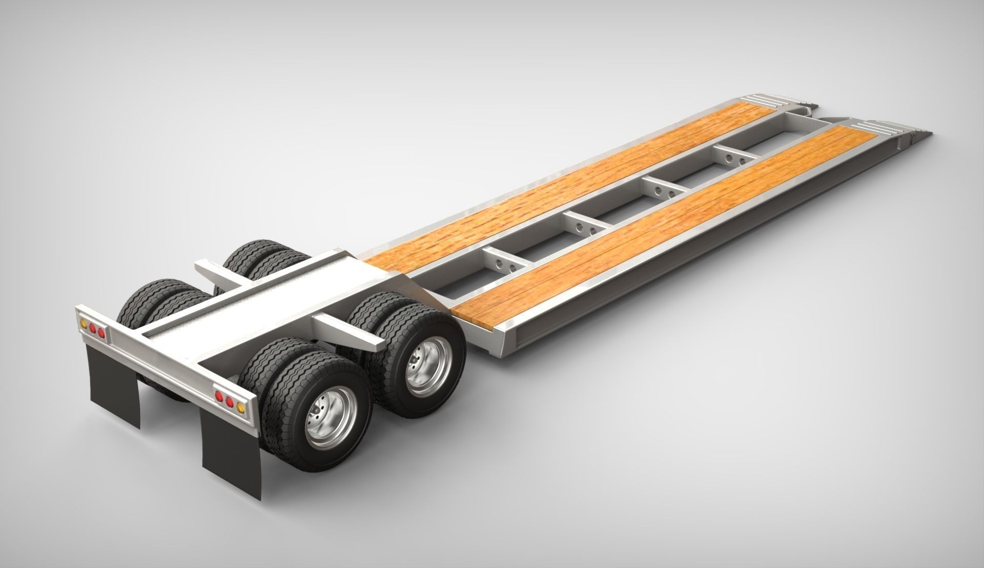 Lowboy Trailer 3D model_6