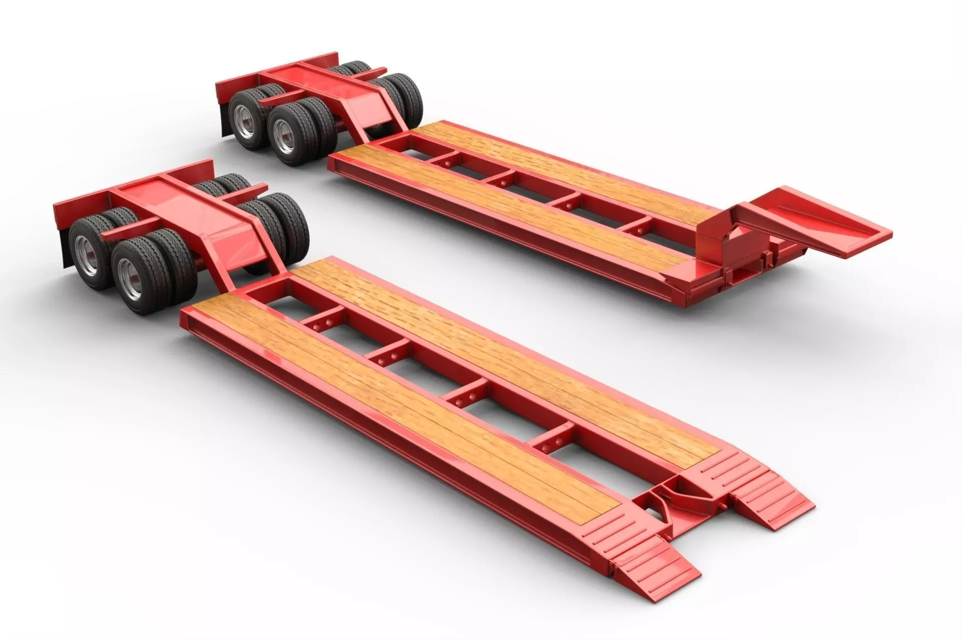 Lowboy Trailer 3D model_0