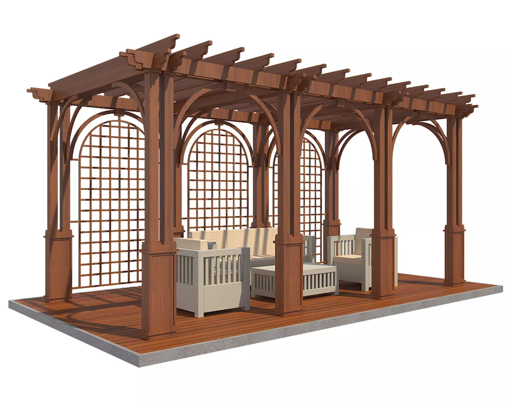 Pergola 13 Low-poly 3D model_0