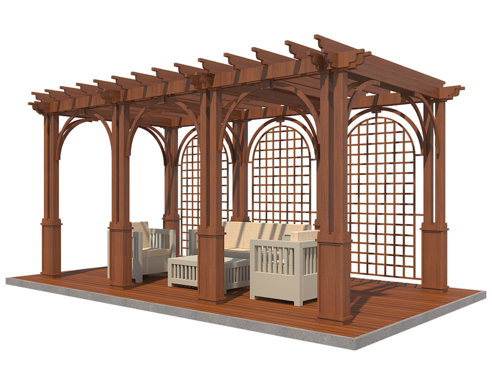 Pergola 13 Low-poly 3D model_1