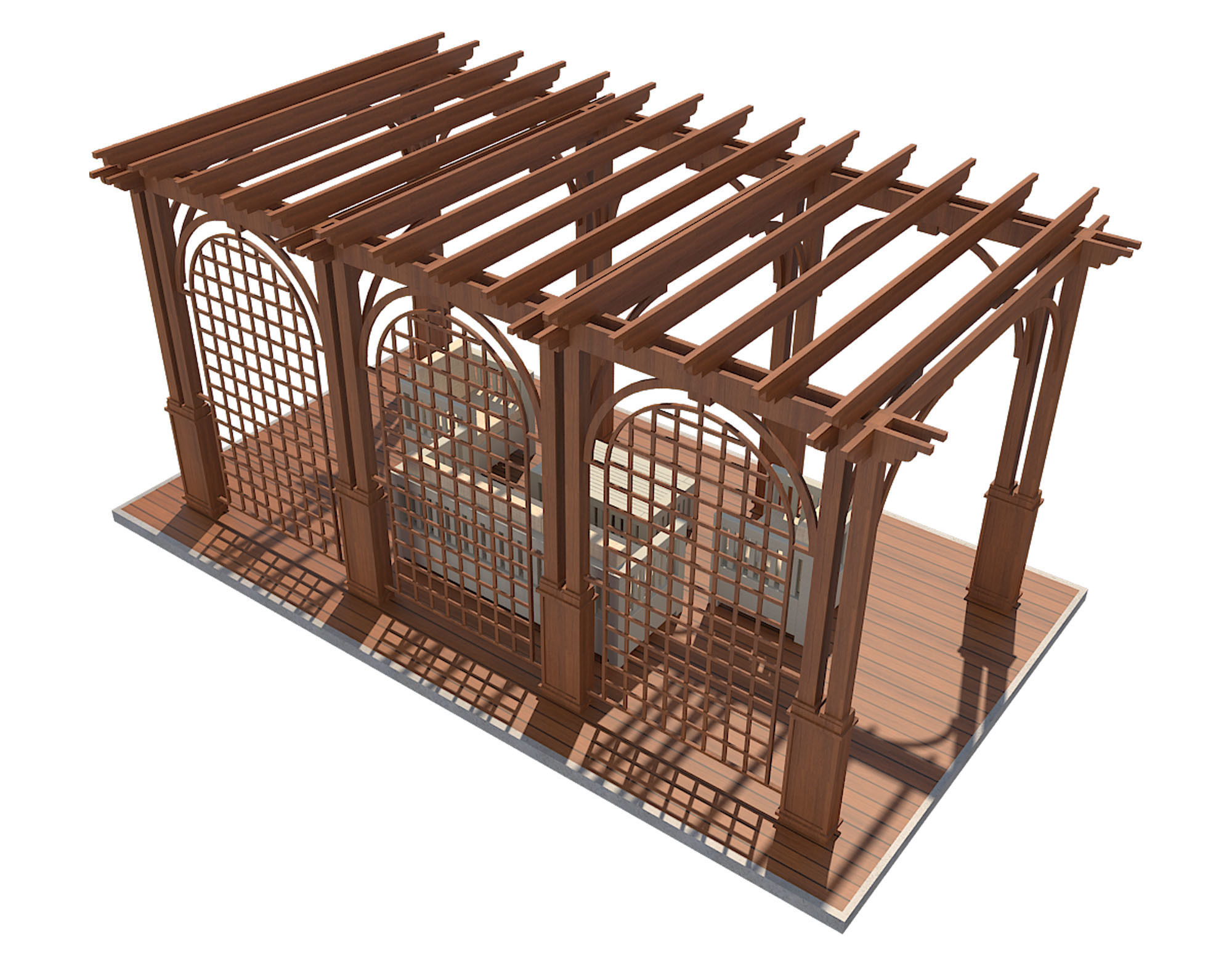 Pergola 13 Low-poly 3D model_4