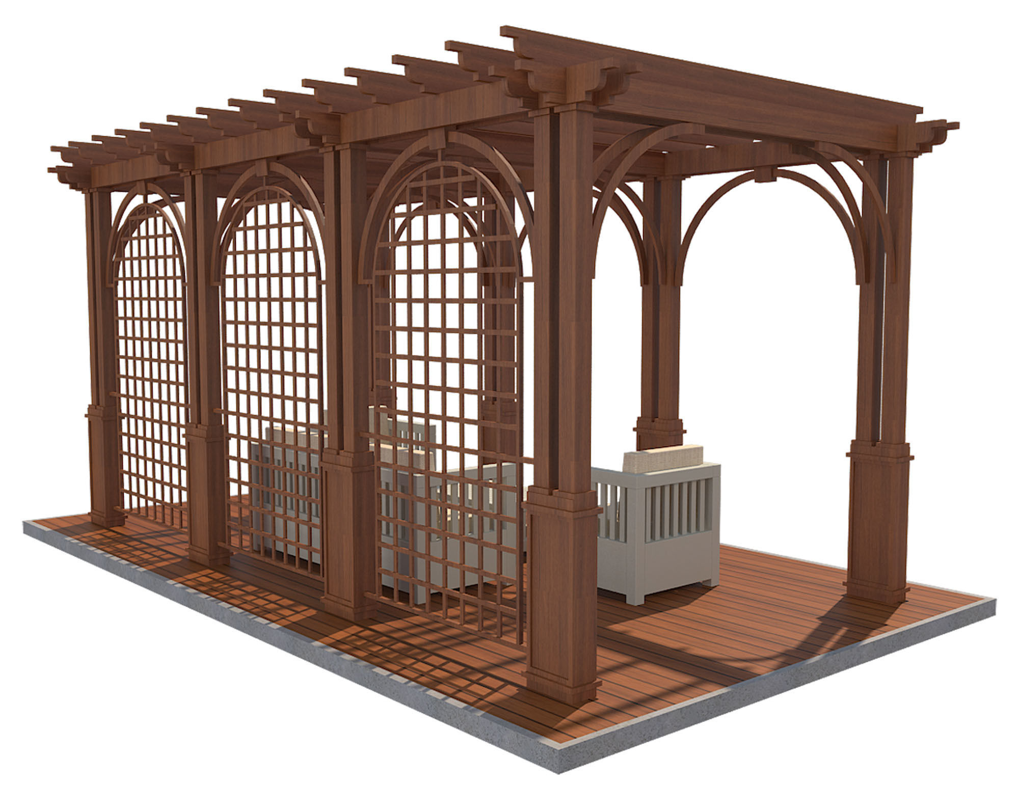 Pergola 13 Low-poly 3D model_2