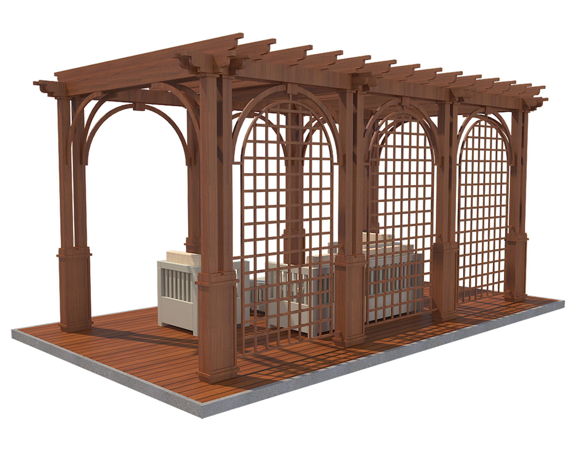 Pergola 13 Low-poly 3D model_3