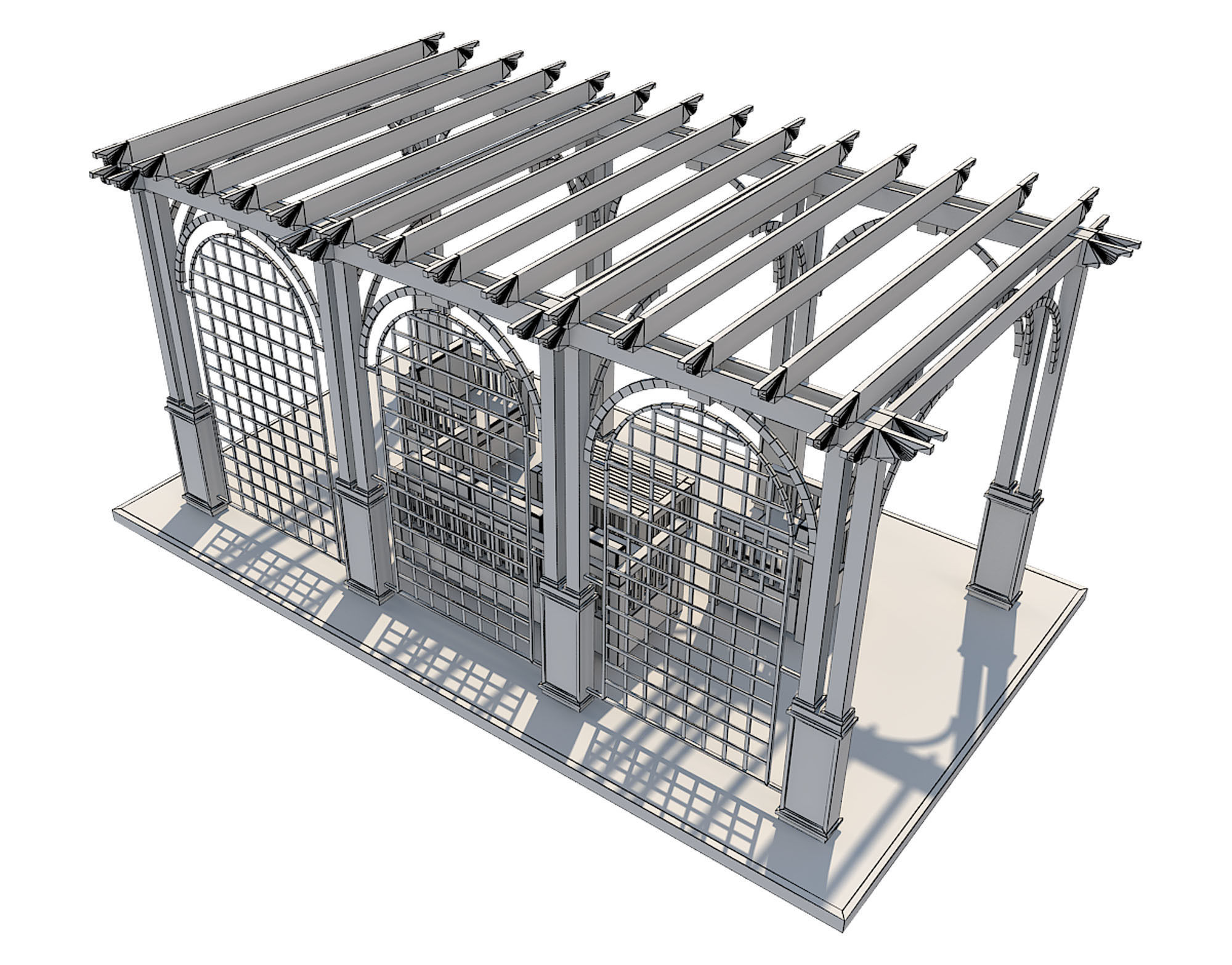 Pergola 13 Low-poly 3D model_10