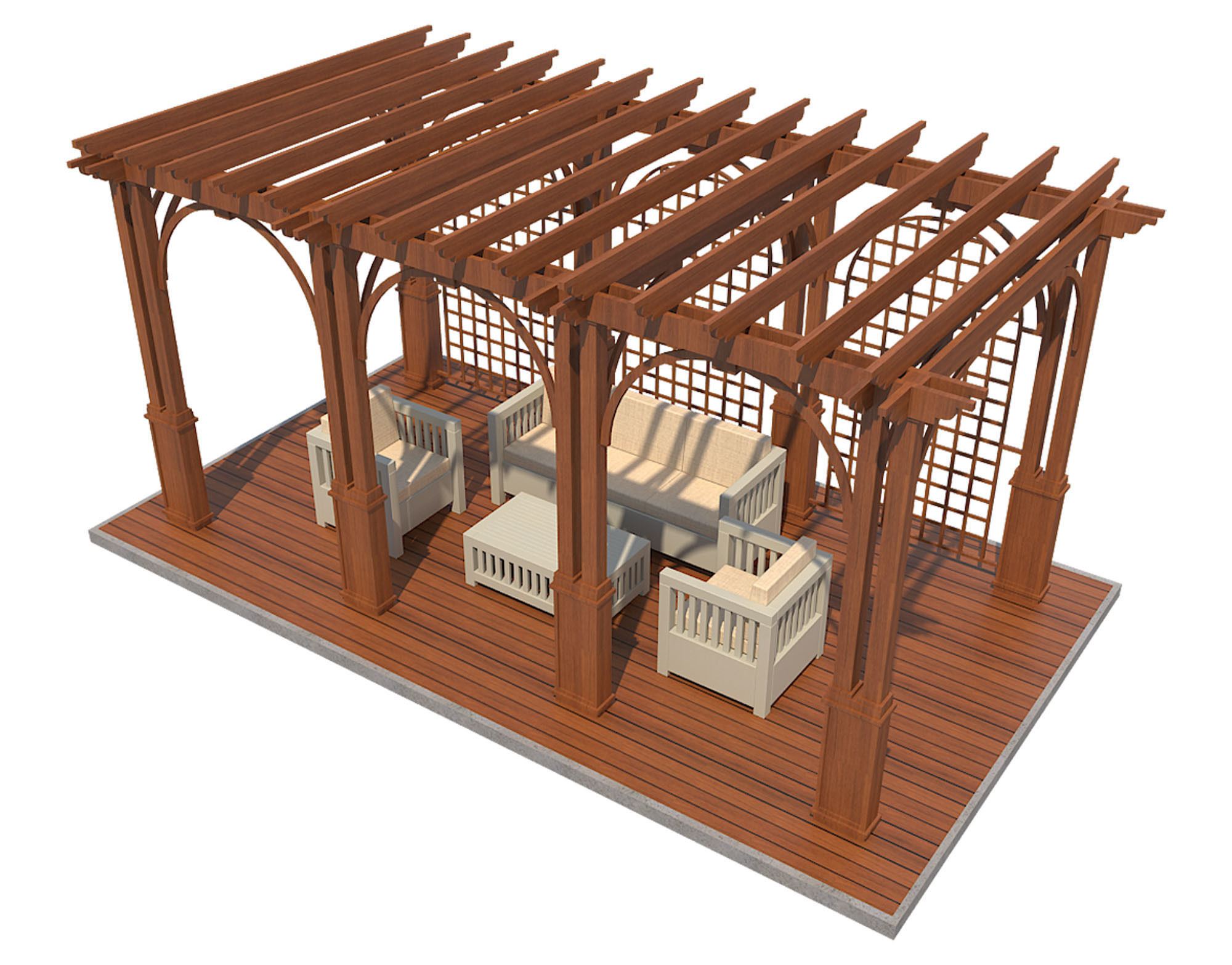 Pergola 13 Low-poly 3D model_5