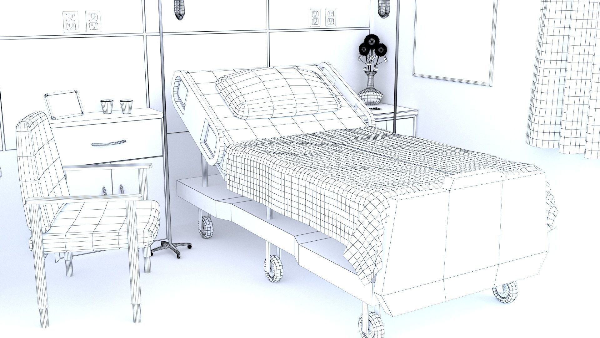Hospital Room 3D model_9