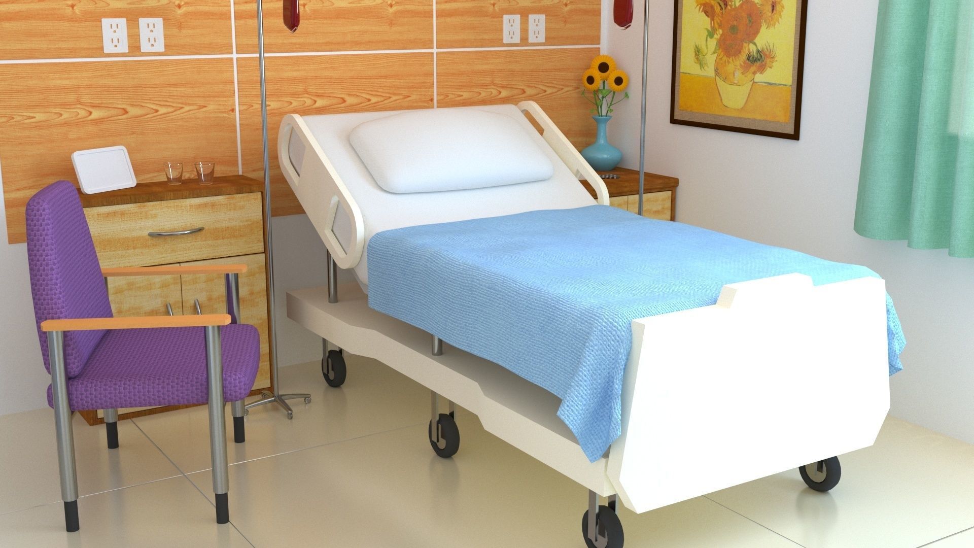 Hospital Room 3D model_3