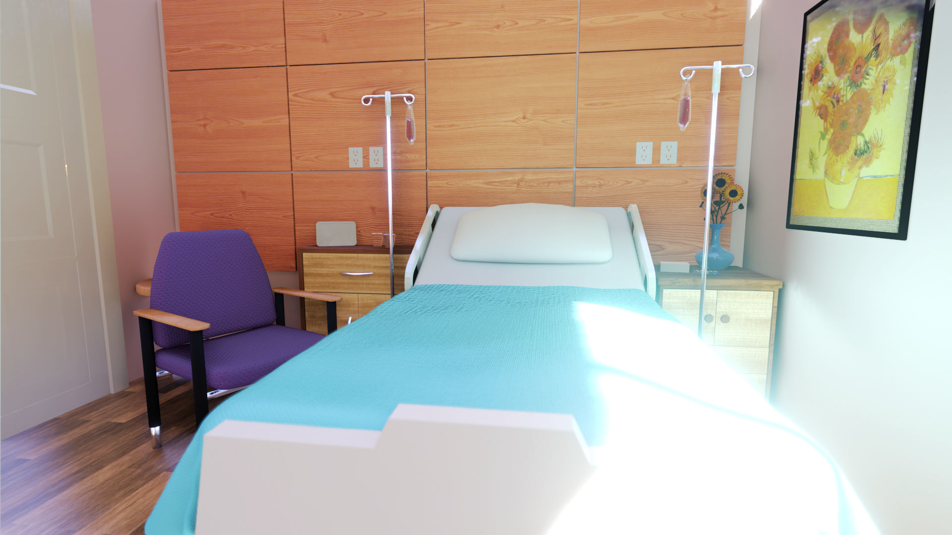 Hospital Room 3D model_2