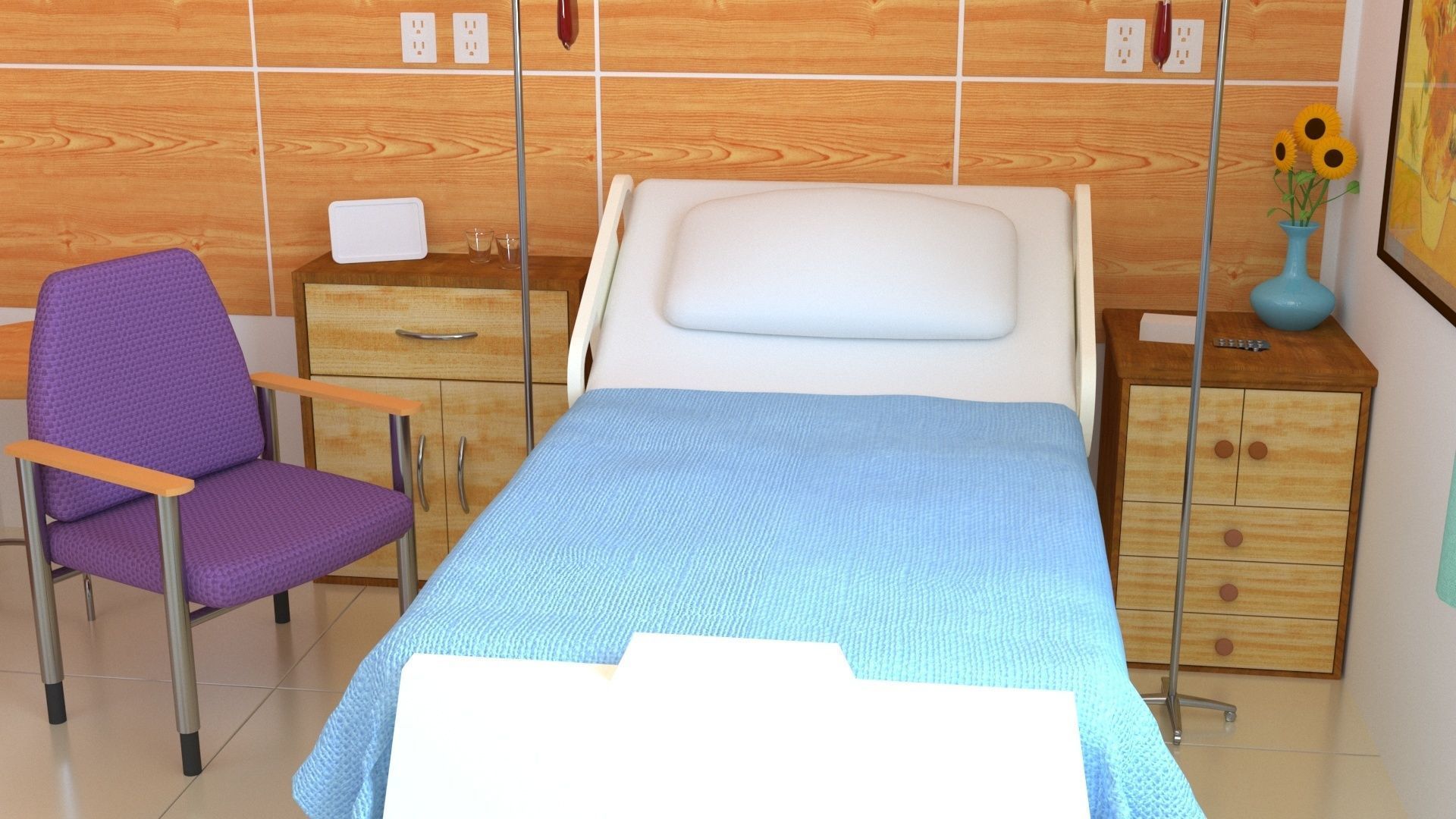 Hospital Room 3D model_5