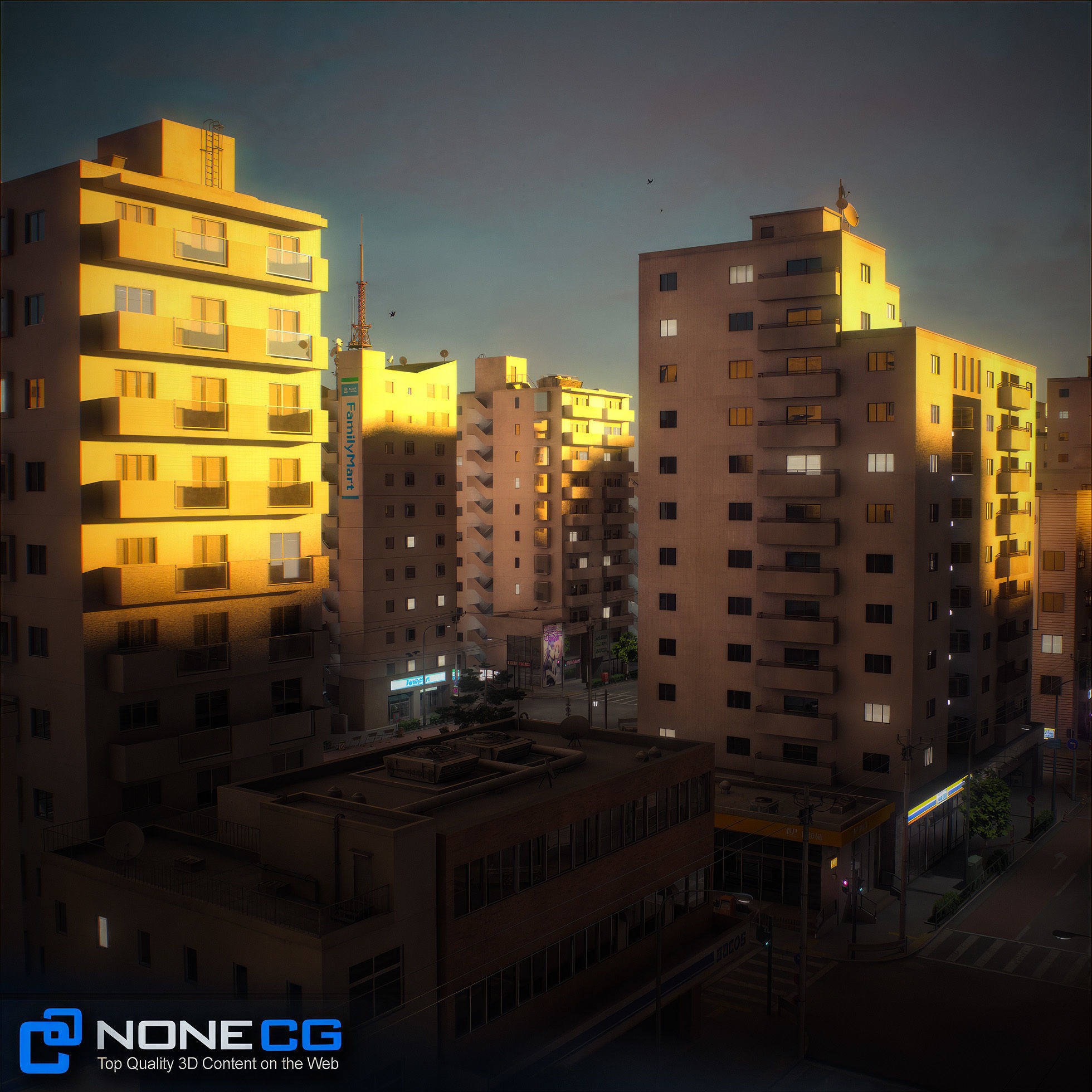 Japan 4 Blocks Set-1 3D model_32