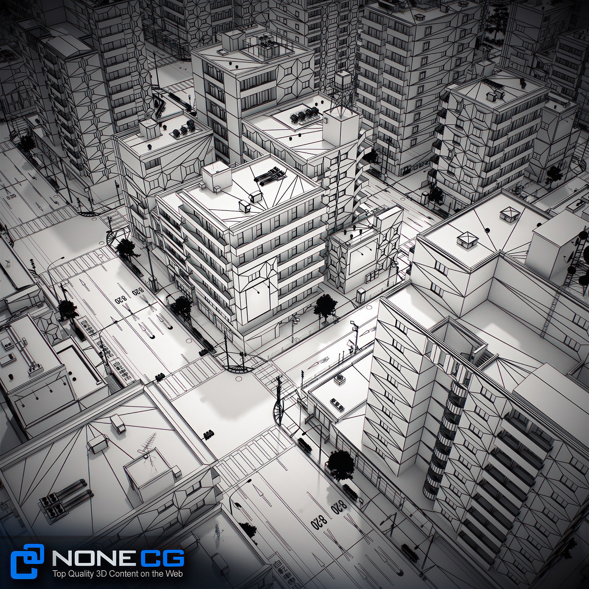 Japan 4 Blocks Set-1 3D model_7
