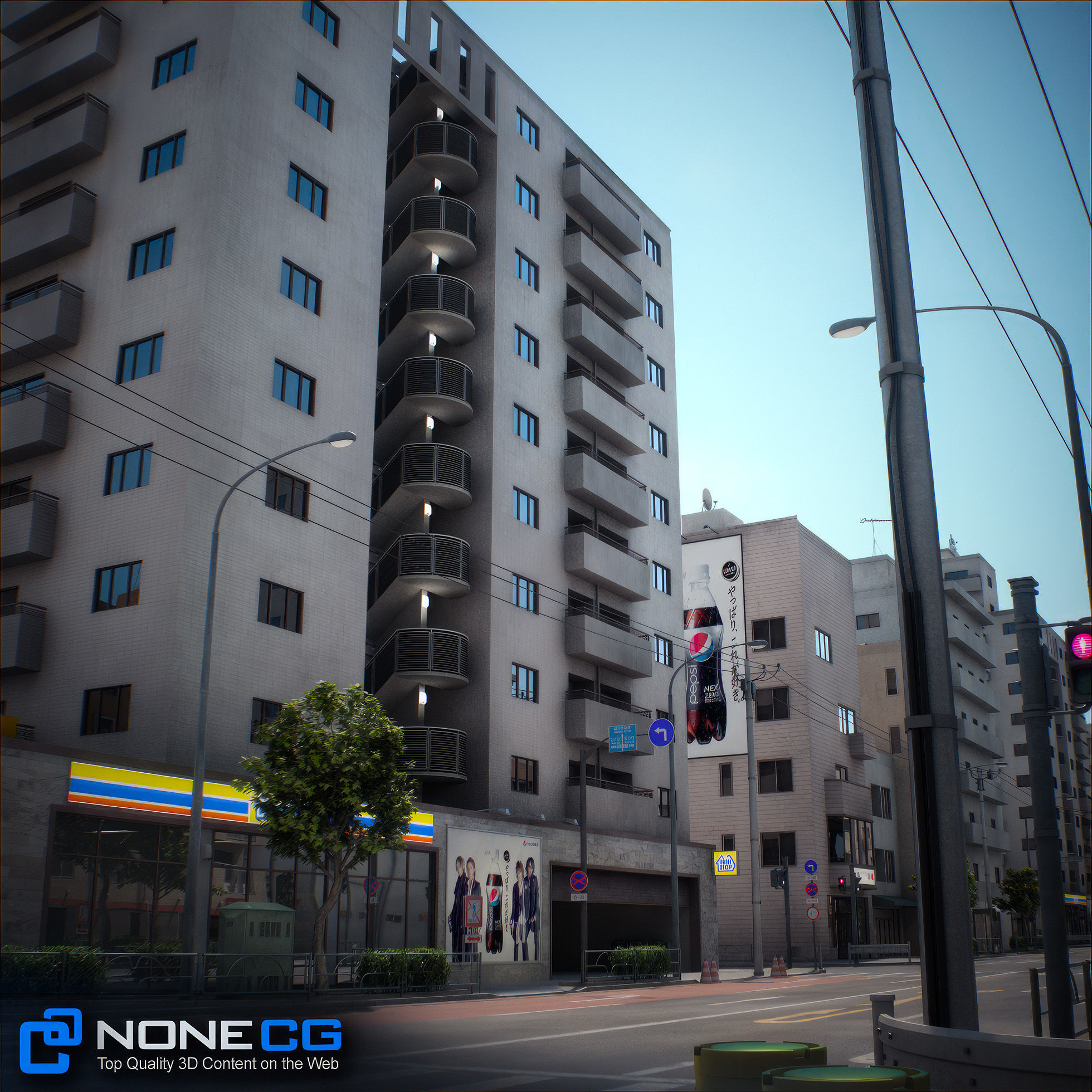 Japan 4 Blocks Set-1 3D model_13