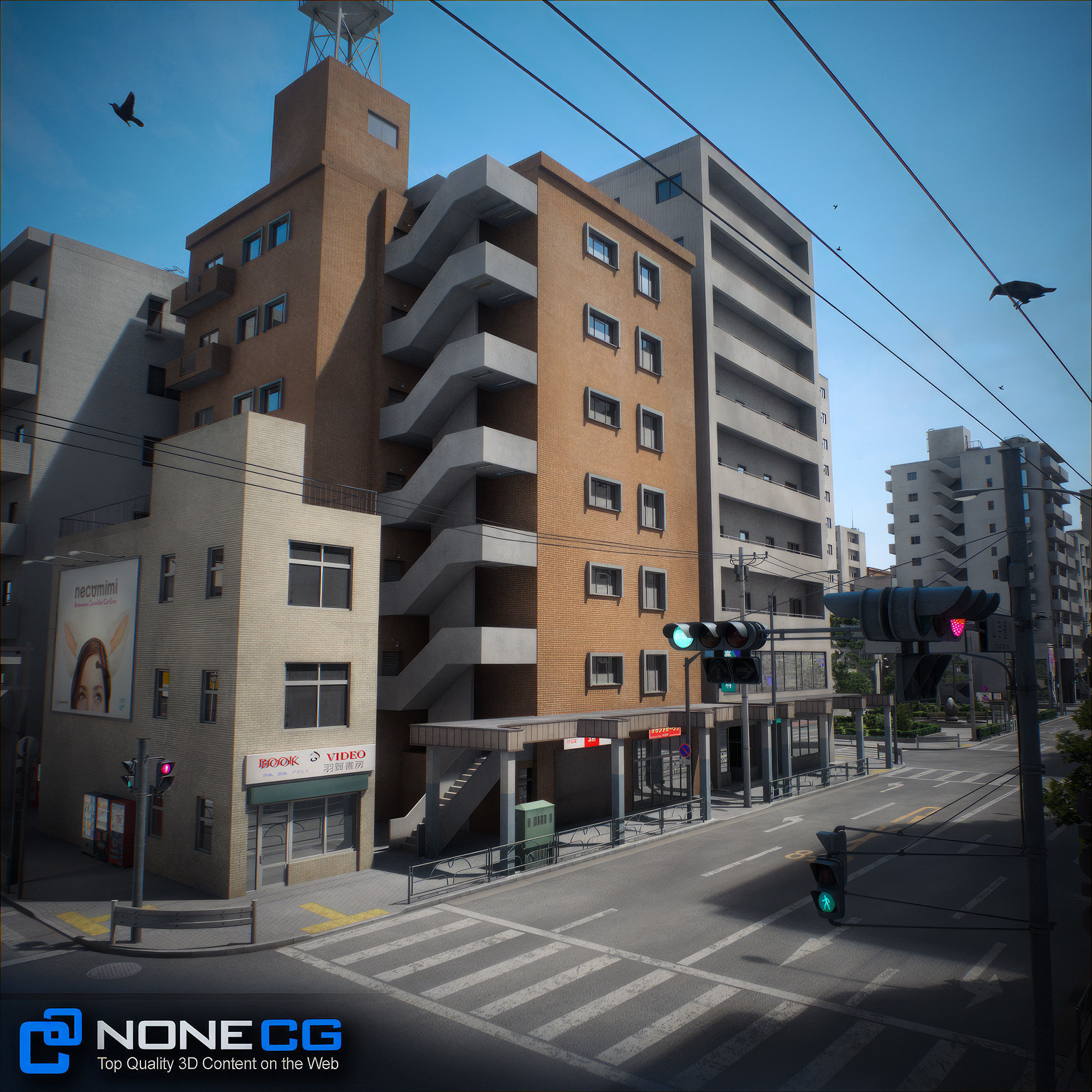 Japan 4 Blocks Set-1 3D model_10