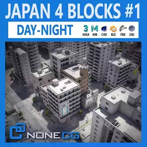 Japan 4 Blocks Set-1 3D model