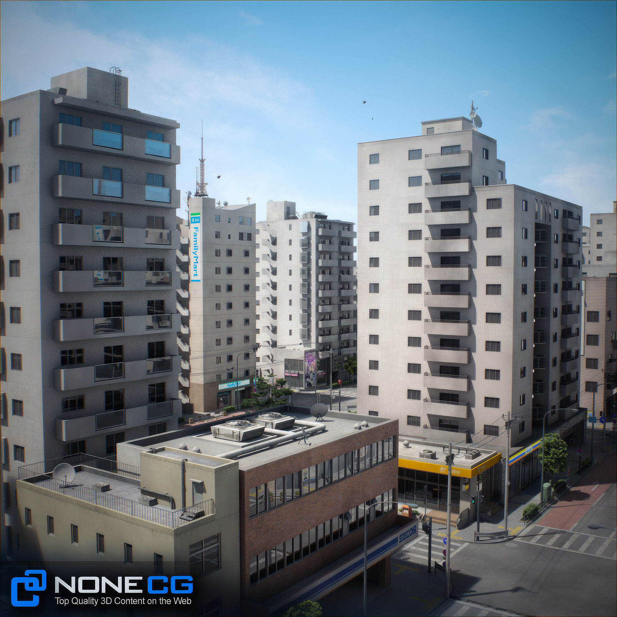 Japan 4 Blocks Set-1 3D model_31
