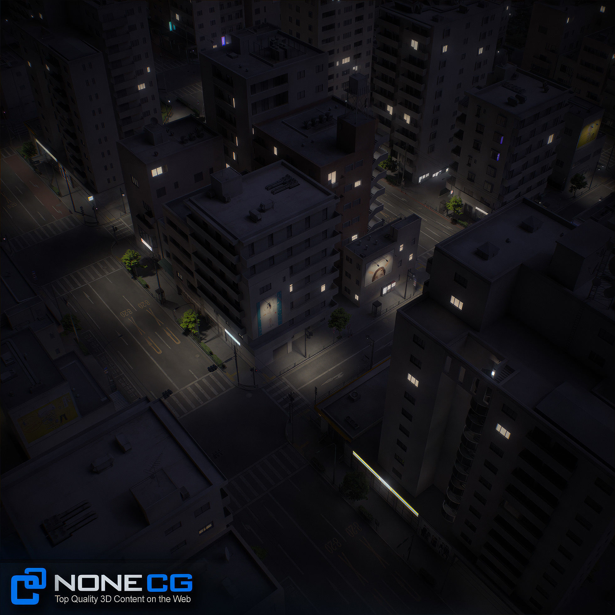 Japan 4 Blocks Set-1 3D model_9