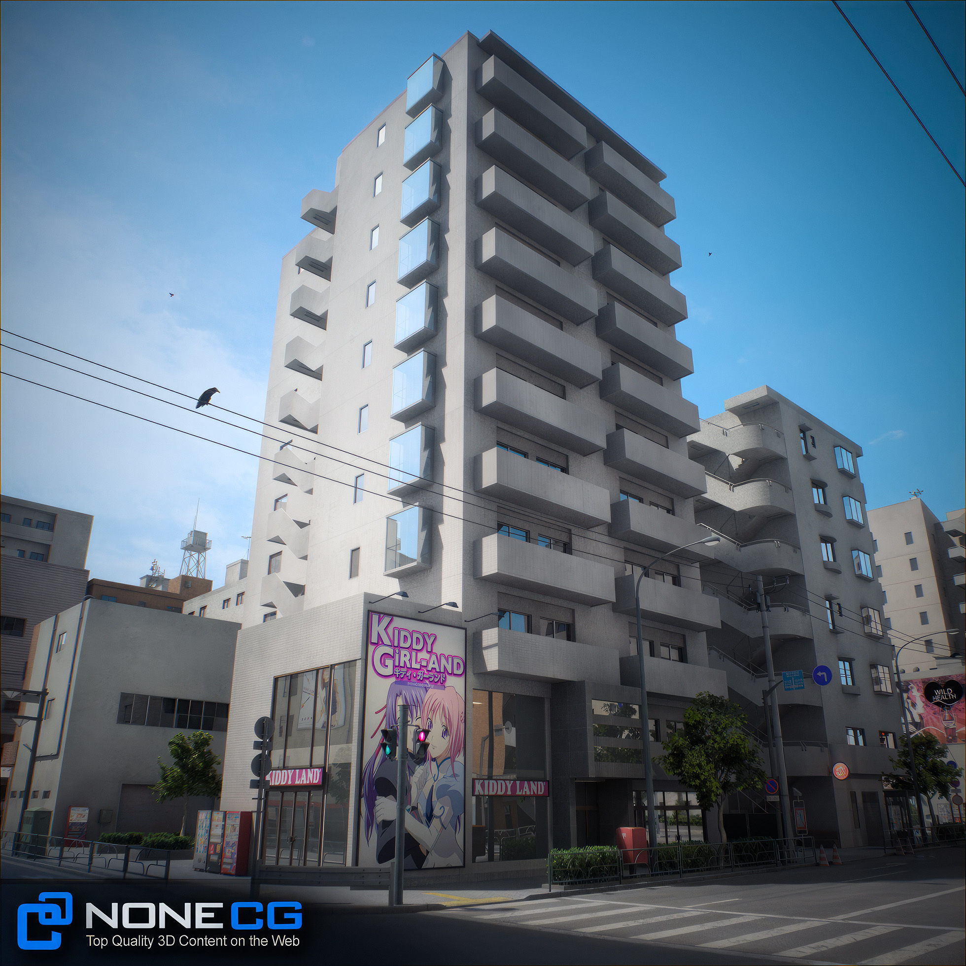 Japan 4 Blocks Set-1 3D model_21