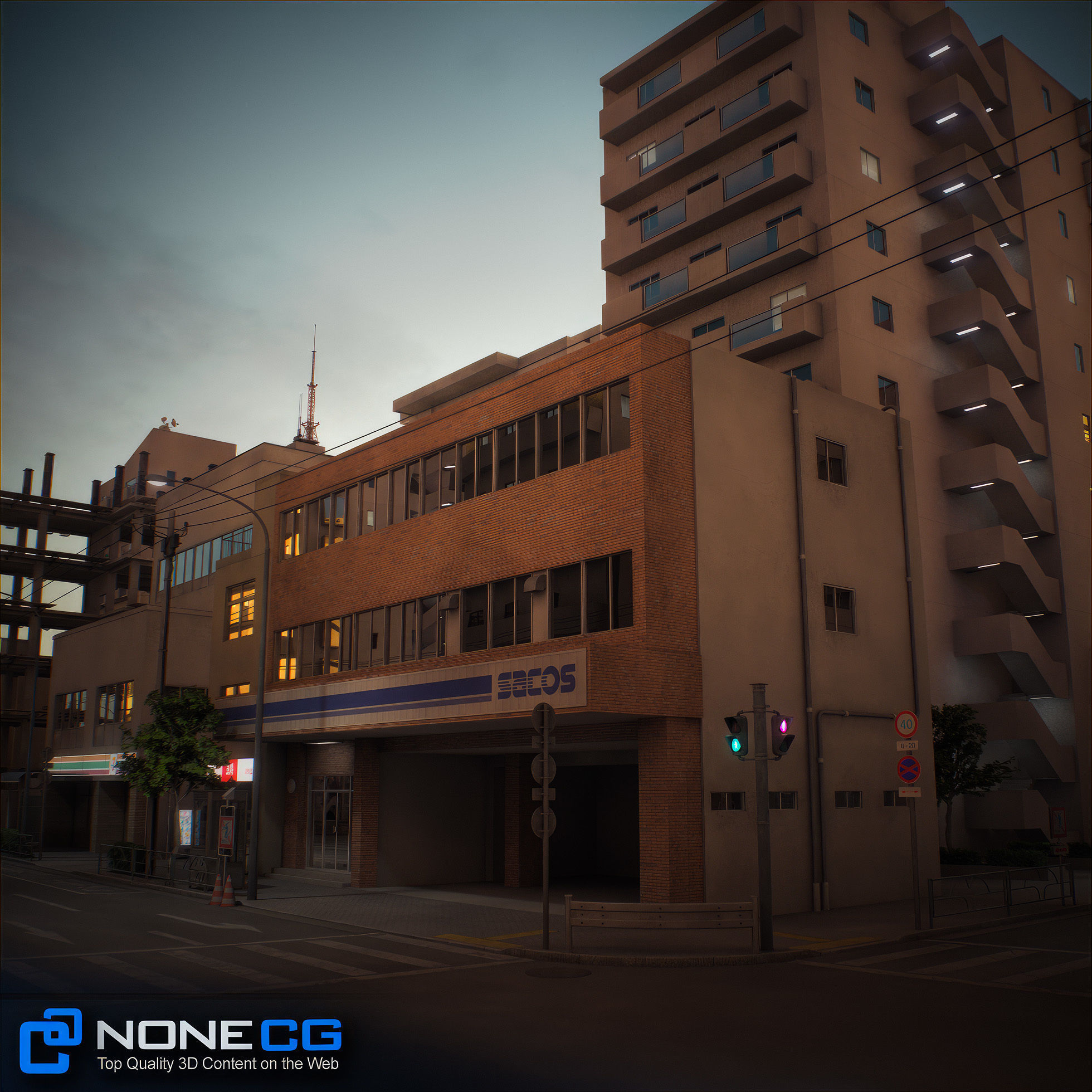 Japan 4 Blocks Set-1 3D model_52