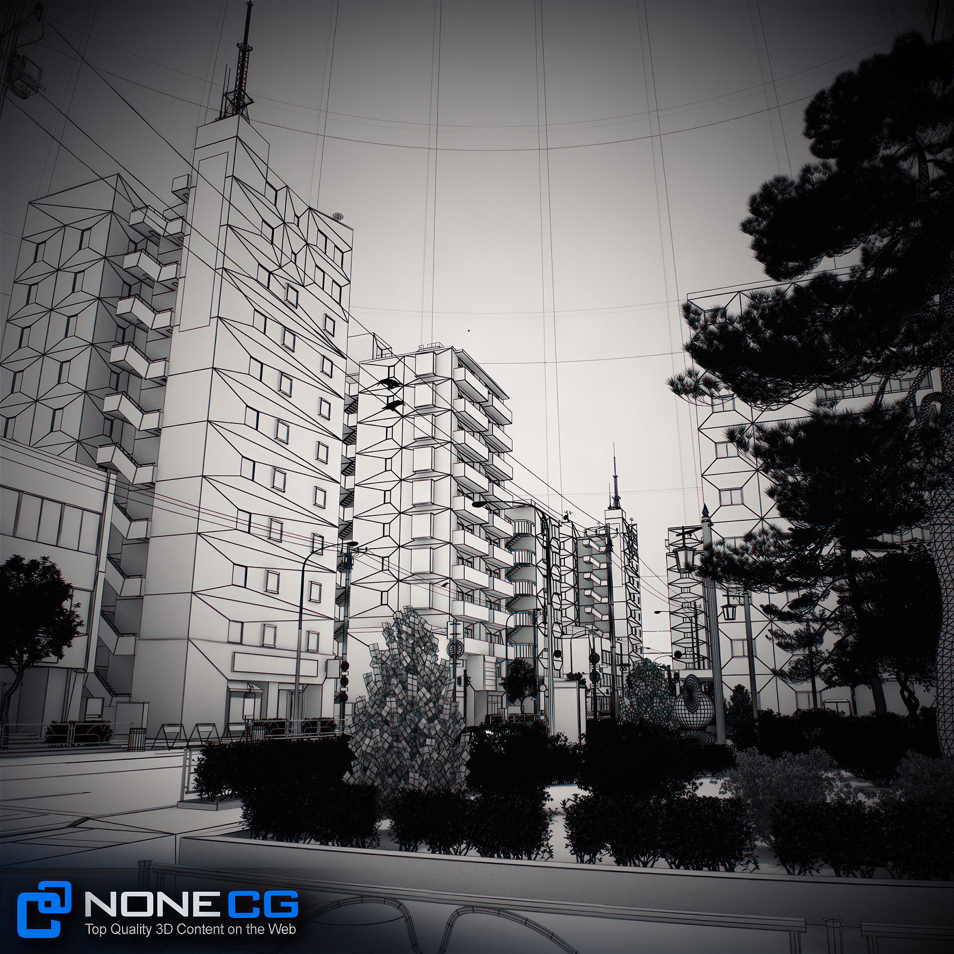 Japan 4 Blocks Set-1 3D model_3