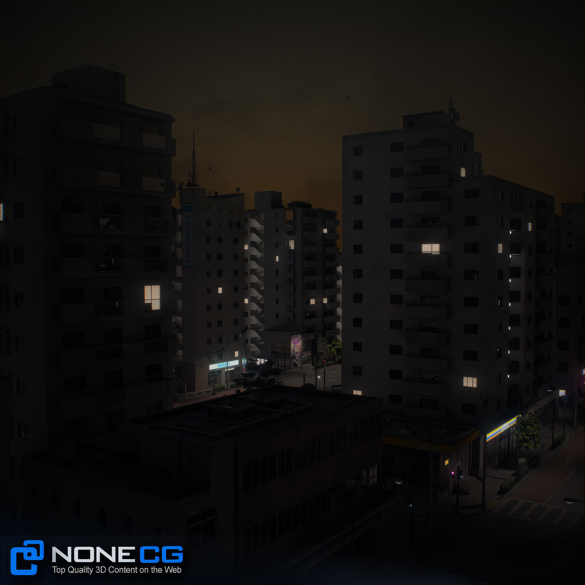 Japan 4 Blocks Set-1 3D model_33