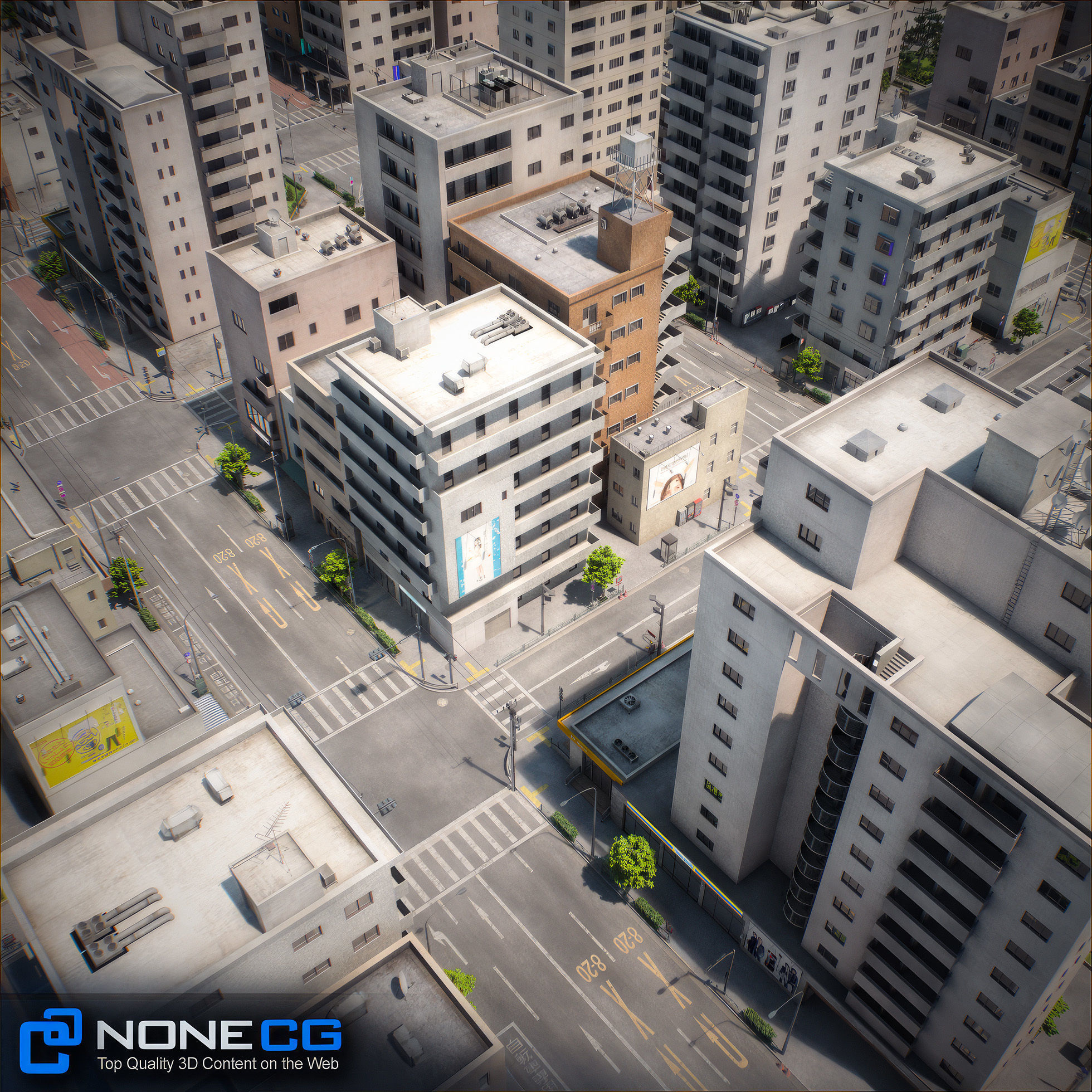 Japan 4 Blocks Set-1 3D model_8