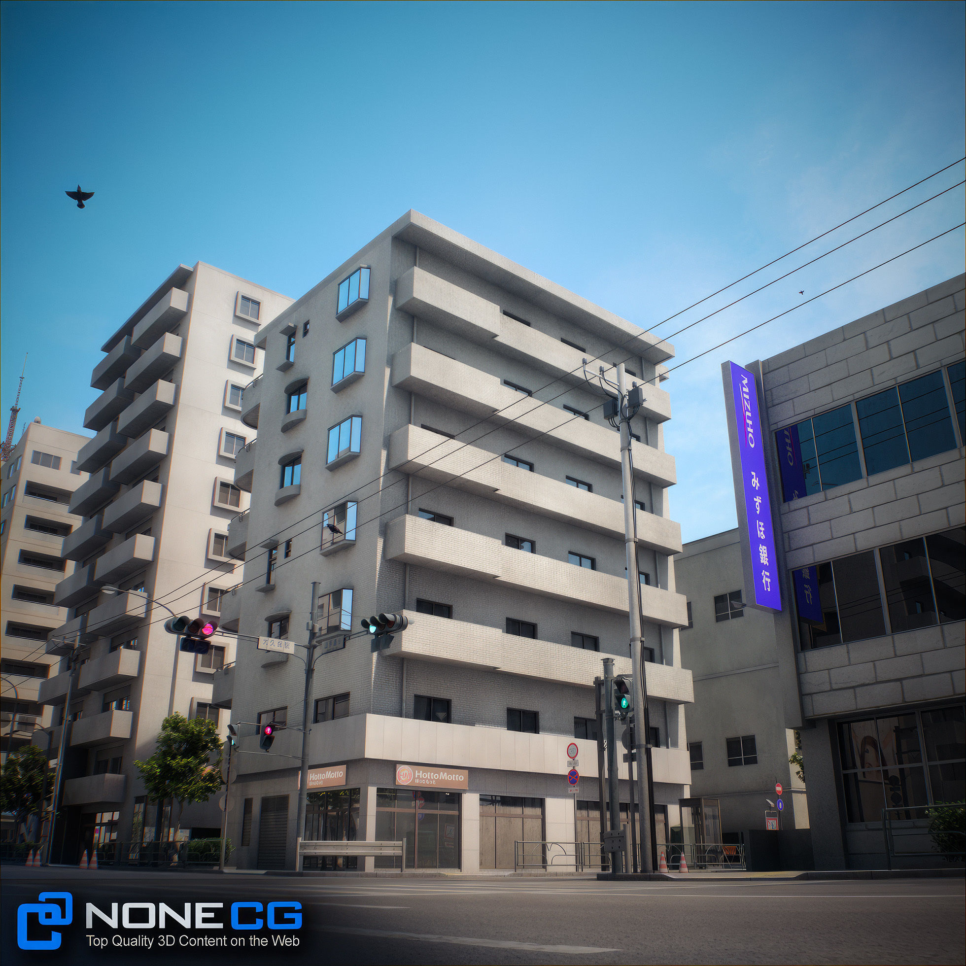 Japan 4 Blocks Set-1 3D model_67