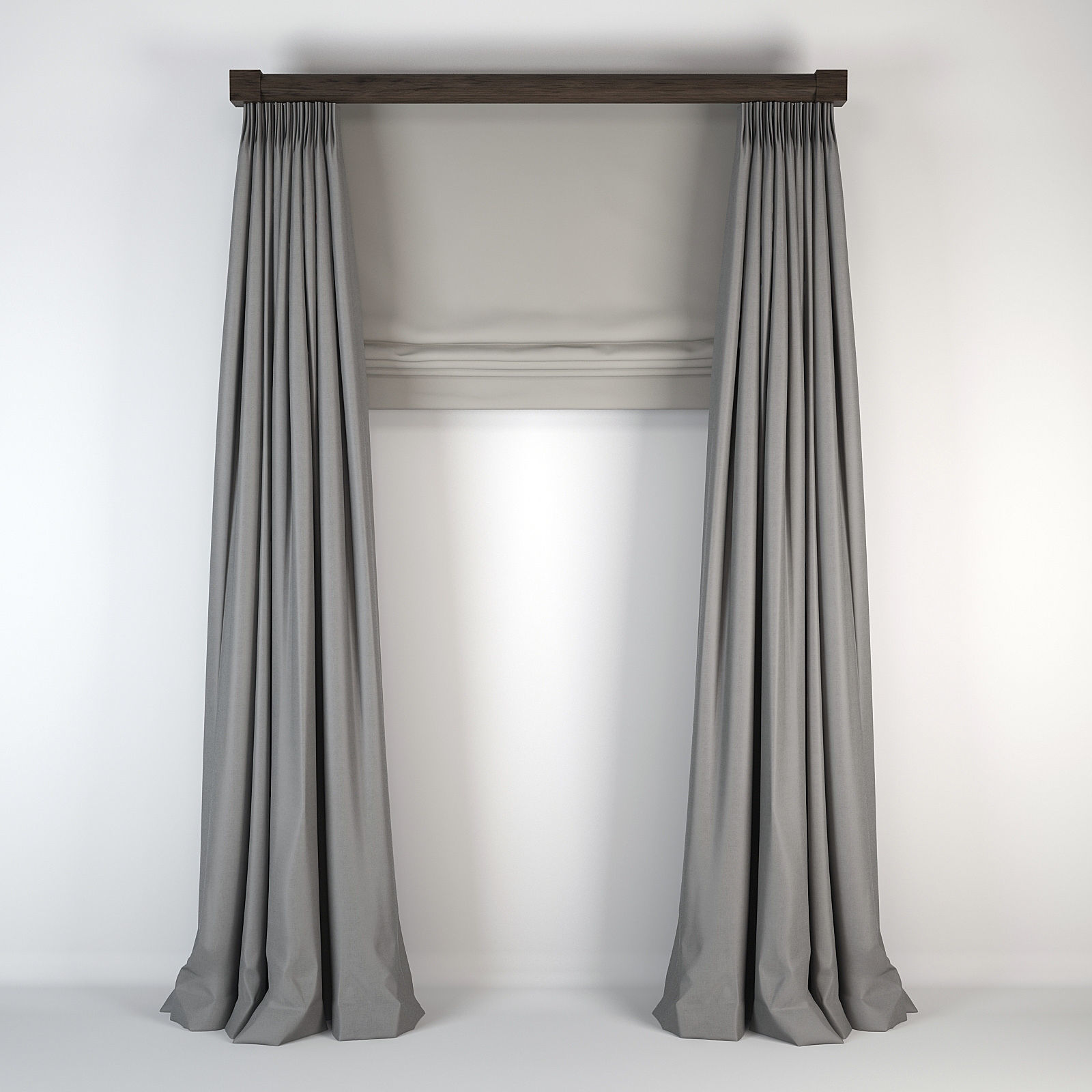 Silk Curtains  3D model_1