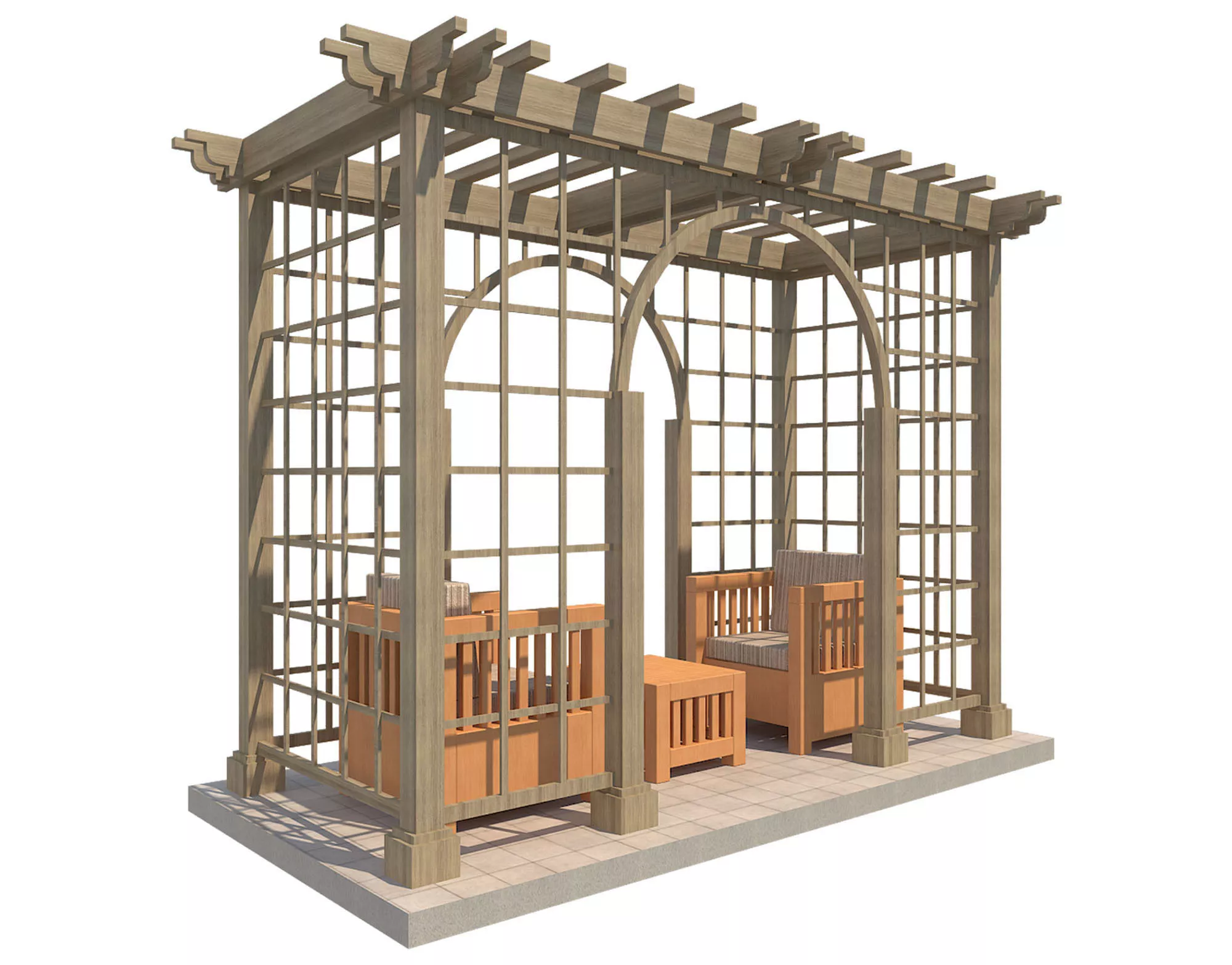 Pergola 14 Low-poly 3D model