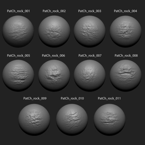 Zbrush Alpha Pack Rock Set1 for Free Texture