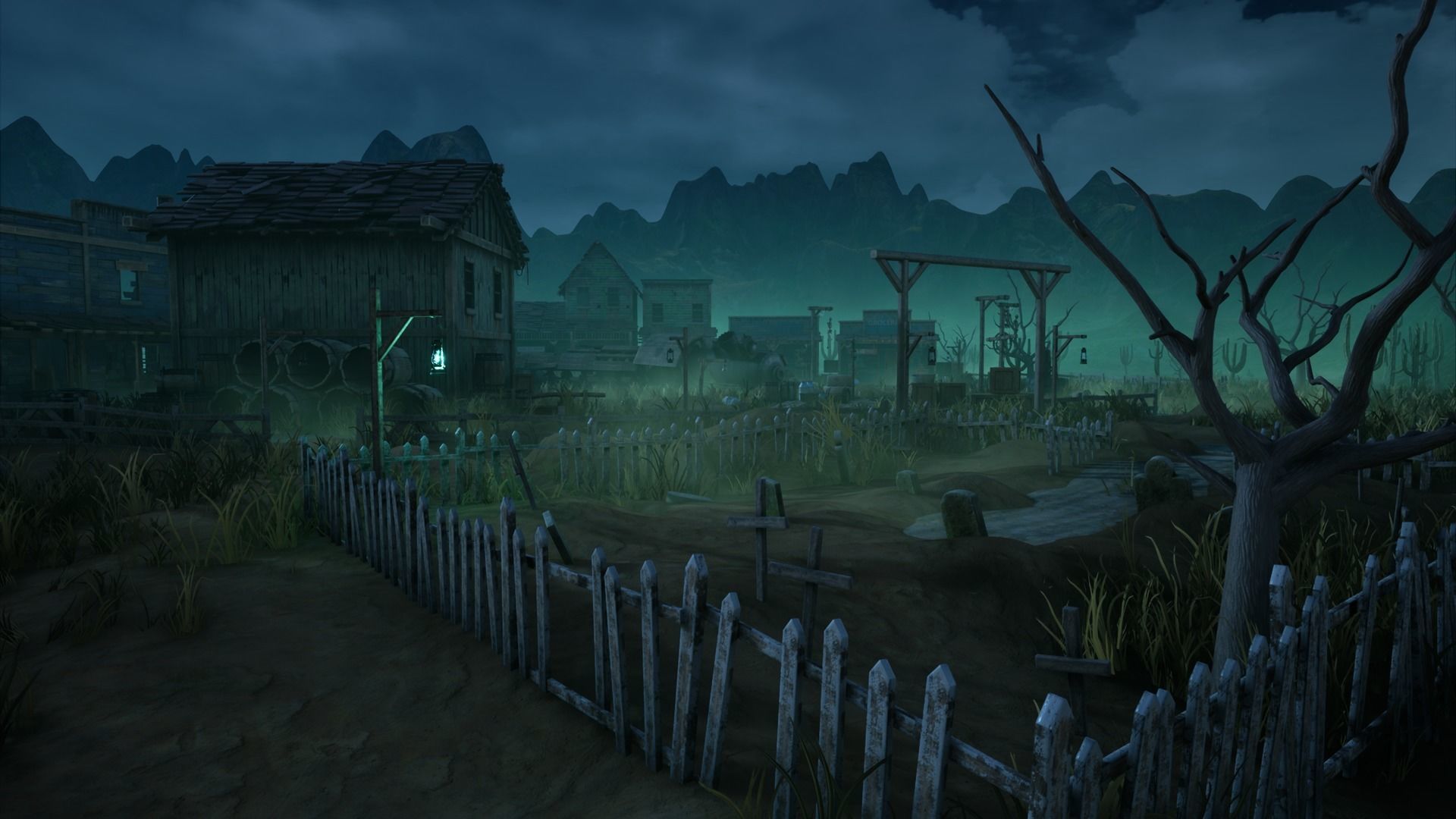 Wild West Ghost Town of Fogmourn UE4 Low-poly 3D model_2