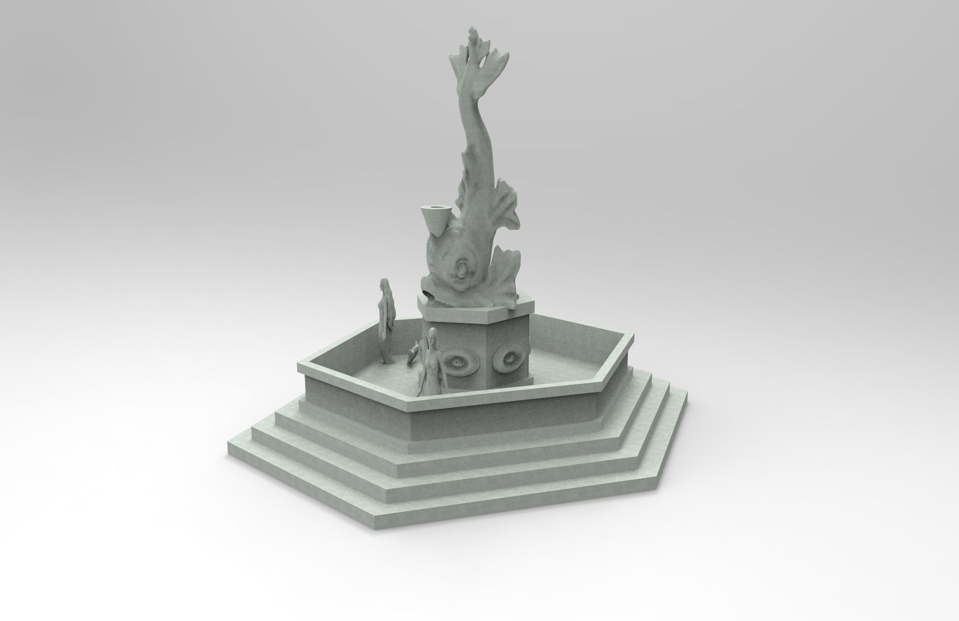 mermaid monument 3D print model_3
