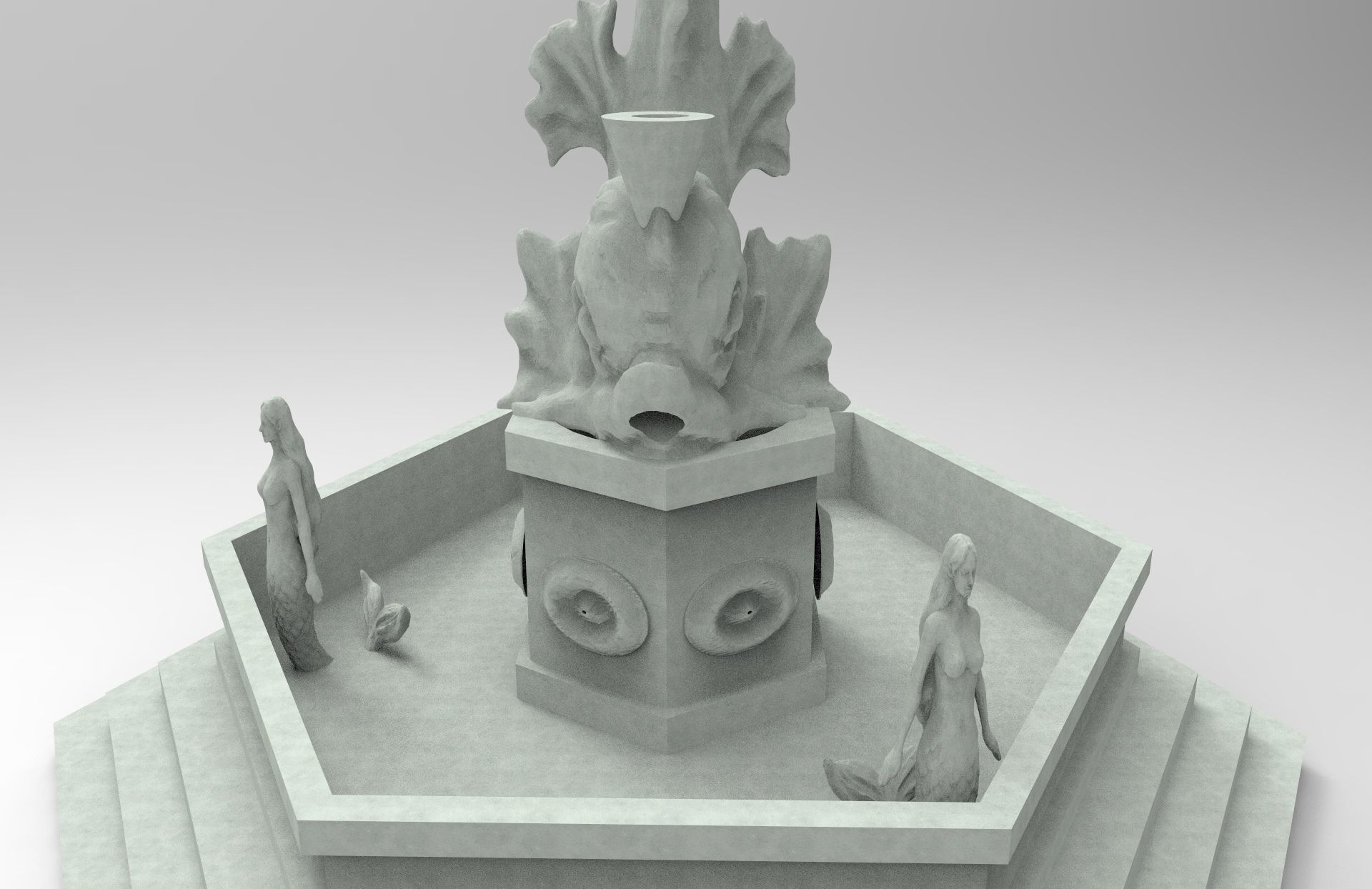 mermaid monument 3D print model_1