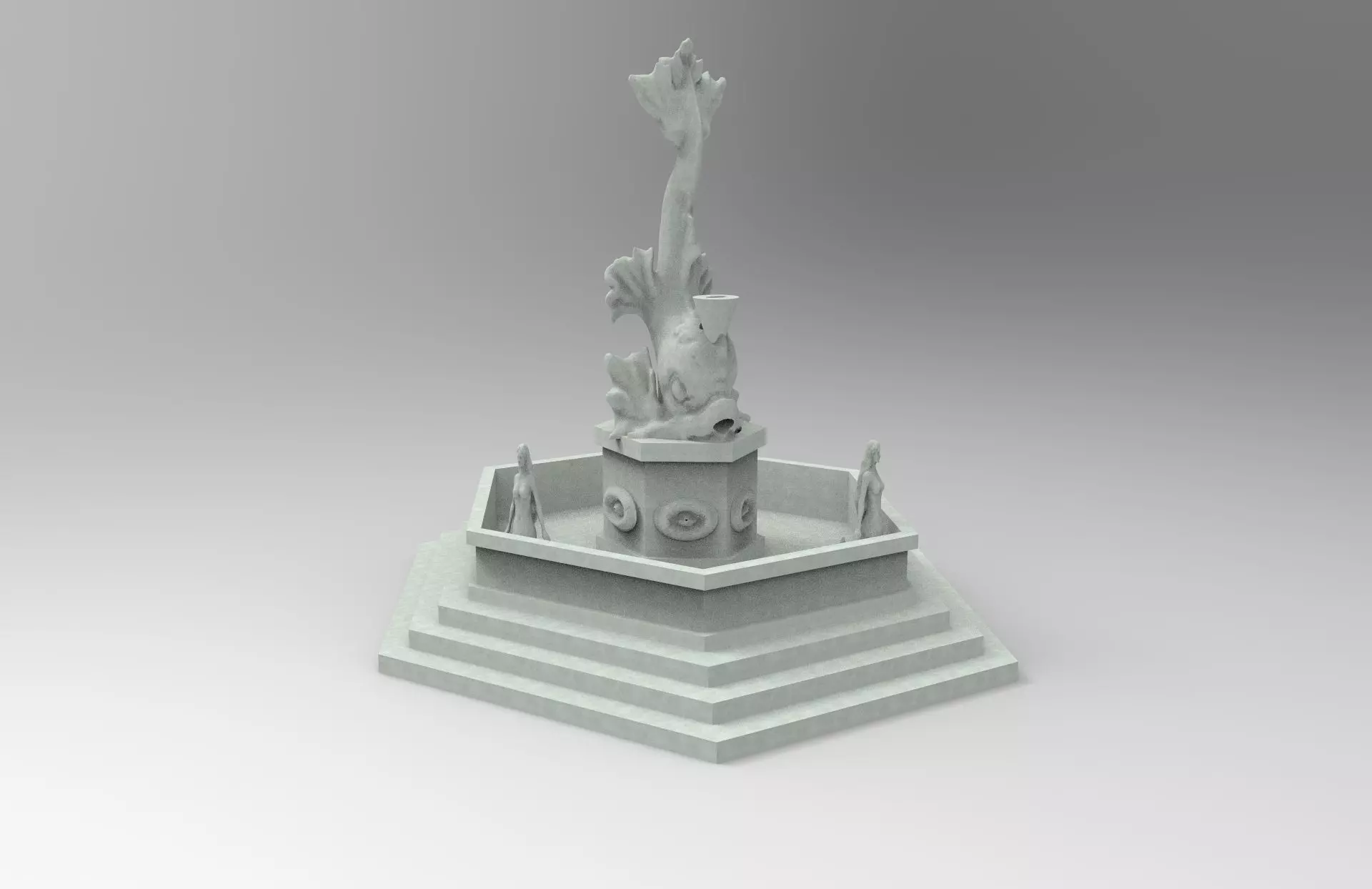mermaid monument 3D print model_0