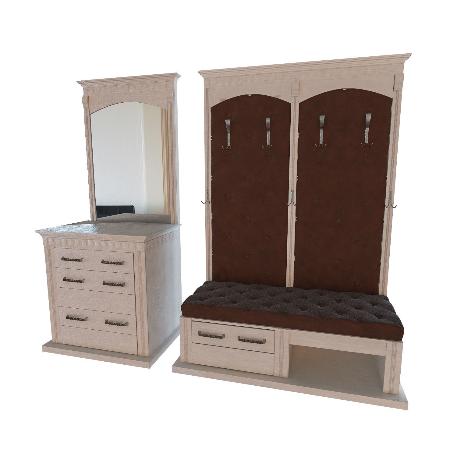 Model Hallway Furniture Set Cgtrader Model Hallway Furniture Set Cgtrader