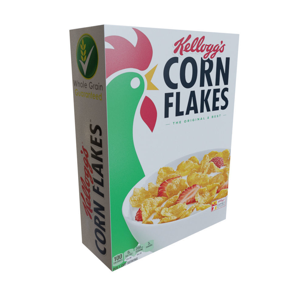 4 Assorted Cereal Boxes 3D model_4